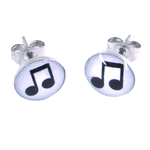 Boucles d'oreille clous en acier inoxydable Note Musique