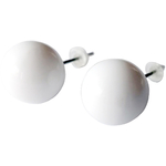 Boucles d'Oreille Clous Acier Inoxydable Blanche