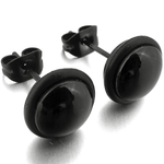 Boucles dOreille Clous Acier Inoxydable Noir 7 mm 4