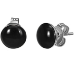 Boucles d'Oreille Clous Noir en Acier Inoxydable diamètre 8mm