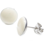 Boucles d'Oreille Clous Acier Inoxydable blanc cassé