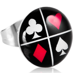 Clous dOreille Poker Carte à Jouer Acier Inoxydable trèfle carreau coeur pique jeu de table 1