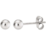 Boucles d'Oreille Clous Acier Inoxydable boule argenté 4mm 1