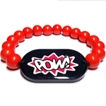 Bracelet Bombe POW! Perle Plastique Rouge 1