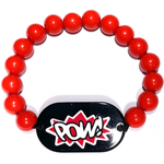 Bracelet Bombe POW! Perle Plastique Rouge 2