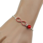 Bracelet Infinity Zirconium Cubique Rouge 1