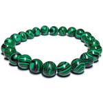 Bracelet pierre malachite vert de synthèse 8m
