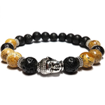 Bracelet Pierre Lave et Jaspe Tête de Bouddha 2