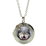 Collier Pendentif Médaillon loup chien enragé