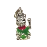 Charm Pendentif Plaqué Argent Chat Maneki Neko