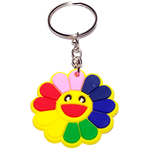 Porte clé plastique fleur cartoon multicolore