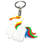 Porte clé licorne crinière multicolore