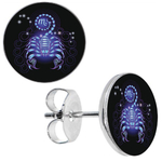 Boucles d'Oreille Clous Signe du Zodiaque Scorpion Acier Inoxydable