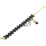 Parure de Cheville Dentelle Noire Coeur Zirconium Cubique 4