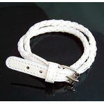Bracelet Cuir PU Tressé Blanc 2