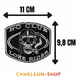 Grand patch biker tête de mort no club lone rider crane skull 2