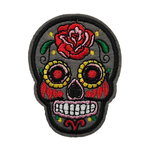 Patch thermocollant tête de mort mexicaine grise calavera