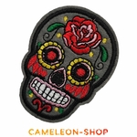 Patch thermocollant tête de mort mexicaine grise calavera 4