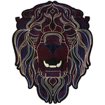 Grand écusson animal lion stylisé patch thermocollant 2