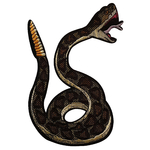 Grand écusson animal serpent à sonette patch thermocollant vue droite 1