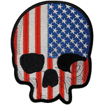 Grand patch crane skull  tête de mort drapeau US 1