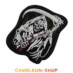 Grand patch crane skull faucheuse la mort squelette thermocollant 3