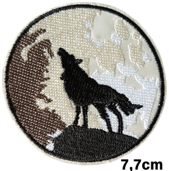 Ecusson Tête Chien Loup Marron