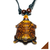 Collier pendentif tortue terrestre grandes écailles marron ou blanc