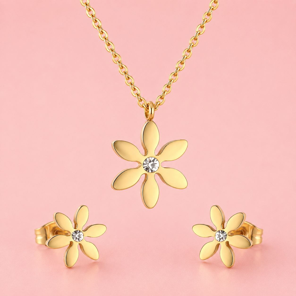 bijou fleur doré parure