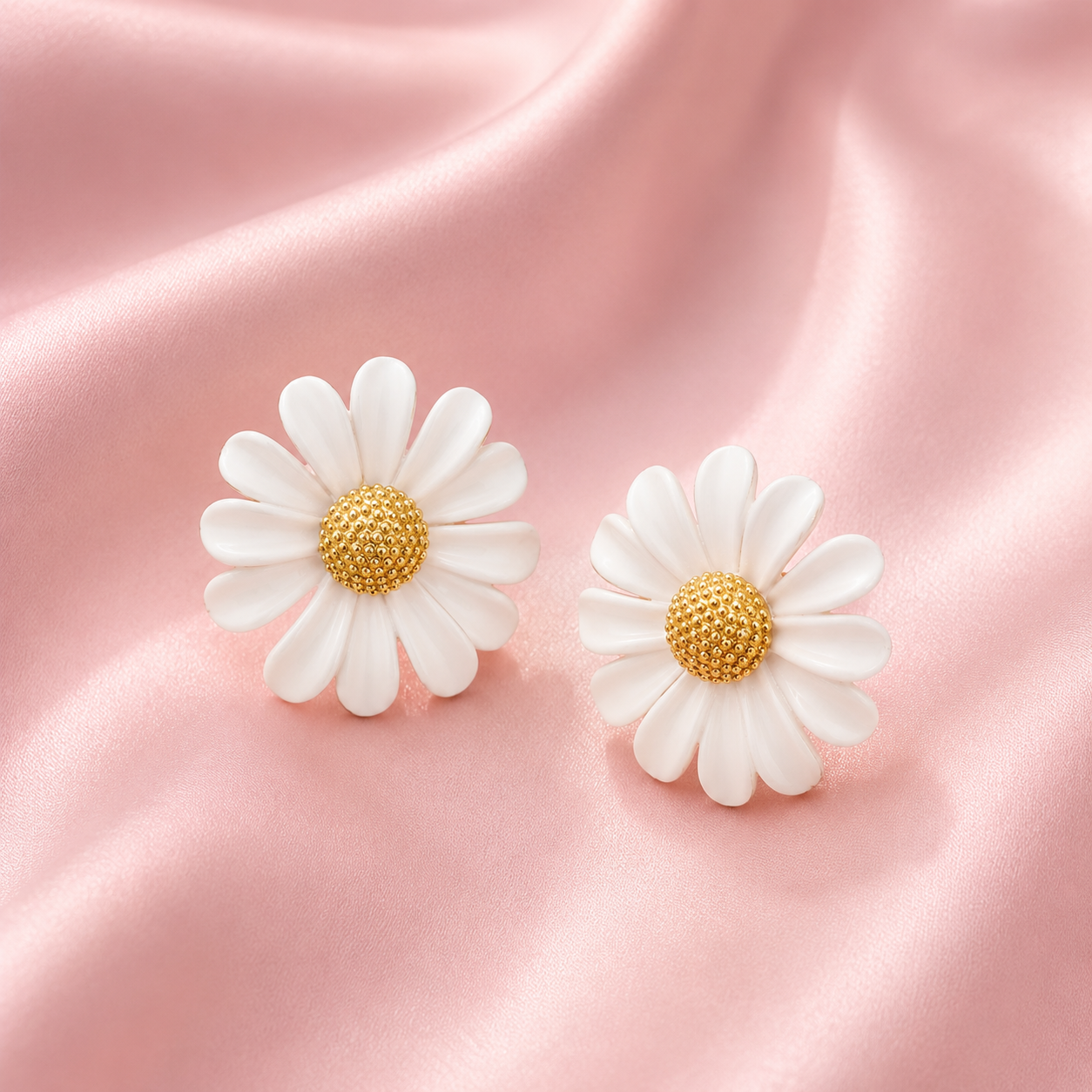 Boucles doreilles Marguerite fleur