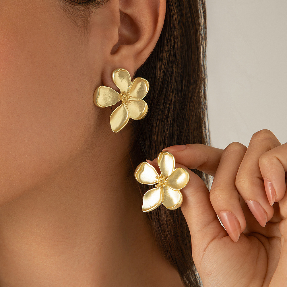 boucles doreilles fleurs doré