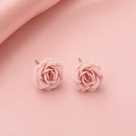 boucles doreilles rose fleur