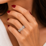 Bague fleur argent