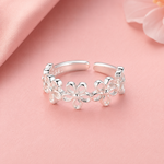 Bague fleur argent