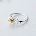 Bague argenté fleur marguerite