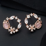 Boucles d'oreilles, tulipe, fleur, brillante, rose