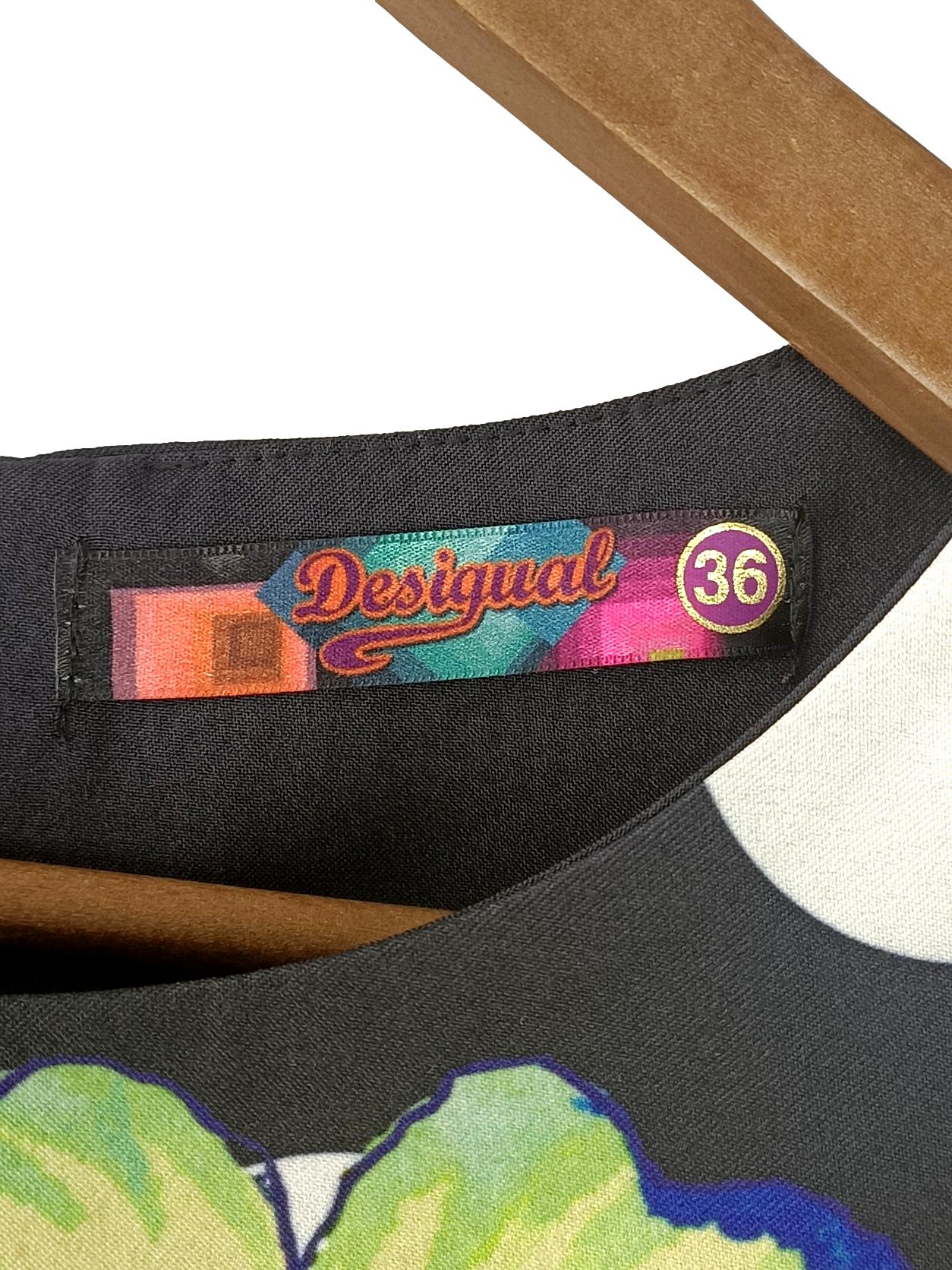 Robe bleu Desigual avec motifs taille 36 - Vêtements