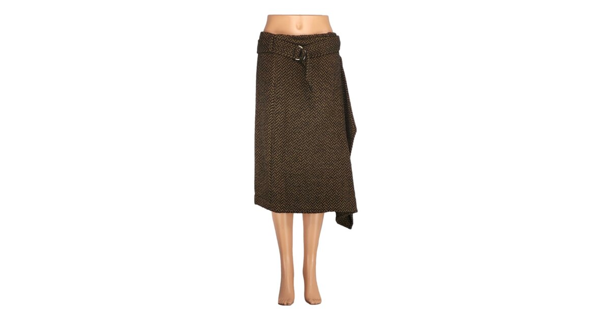 Jupe Gris Clair Caroll Taille 40 - Style Crayon - Taille élastiquée - Motif Carreaux - Parfait état