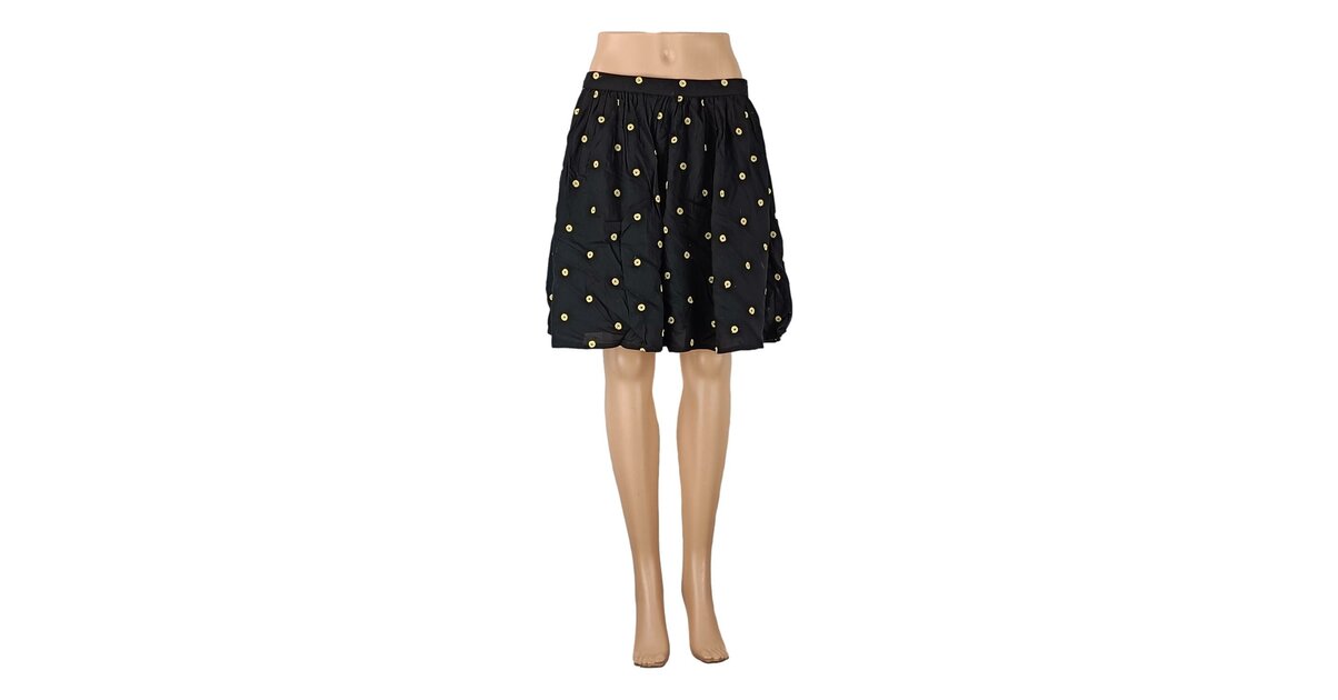 Jupe Etam Avec Perles - Taille 42, Couleur Marron Foncé/corail, Style évasé Chic, Occasion Très Bon état
