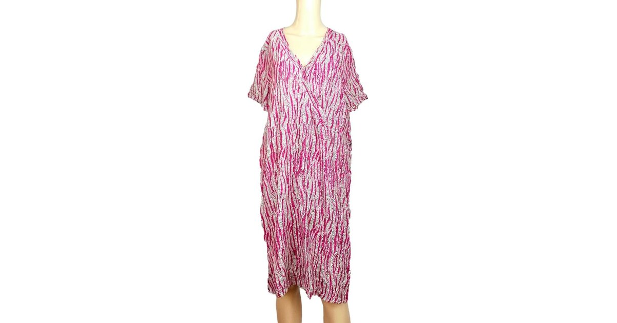 Robe Taille XL - Style Maxi Midi Multicouleur - Manches 3/4 - Occasion Très Bon État