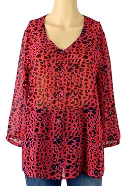 Tunic Manches Longues Toscane - Imprimé Floral Multicolore - Taille 1 - Neuf Sans étiquettes