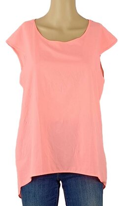 Top Tunique MiM Taille L (42/44) - Couleur Violine, Sans Manches à Volants, Occasion Très Bon état