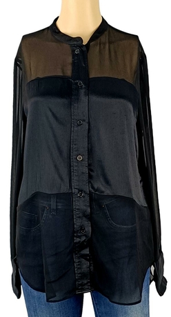 Chemisier Zara Organza Surchemise Zara Noir Chemise Zara Taille XS