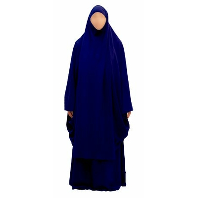 jilbab bleu marine femme 2 pièces