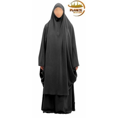 jilbab gris femme 2 pièces