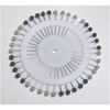 Roue de 40 épingles noires et blanches perlées