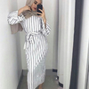 Maxi robe tunique à rayures