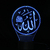Lampe 3D Allah bleu