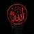 Lampe 3D Allah rouge