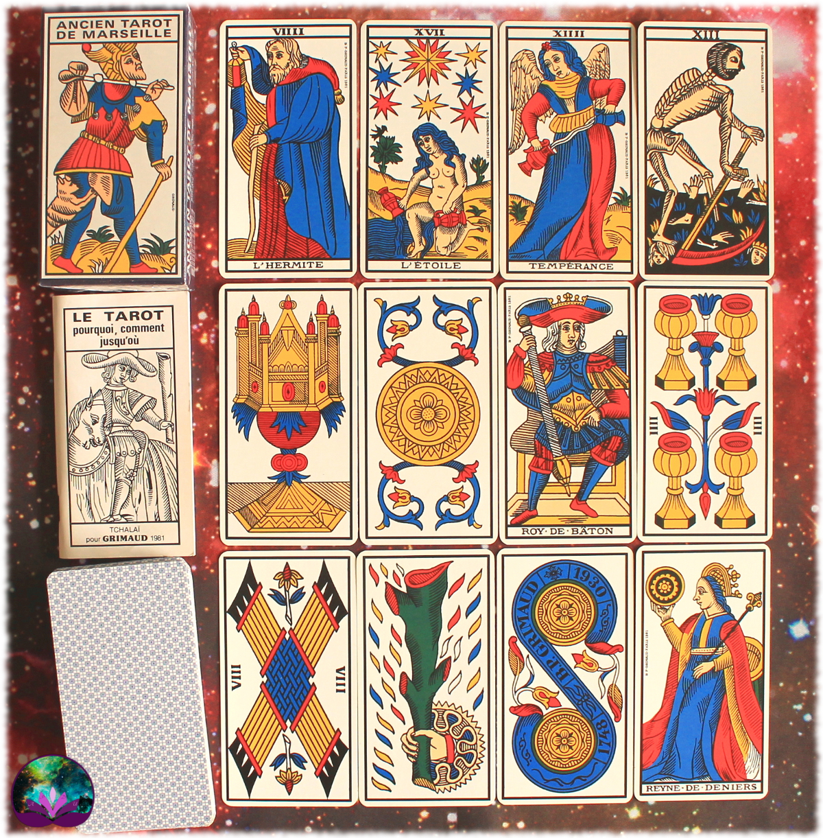 Ancien Tarot De MARSEILLE GRIMAUD 78 Cartes Avec Notice Carte, Cards